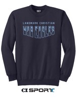 CI SPORT YOUTH NAVY CREW WITH MAGPIE EMBROIDERY FRONT