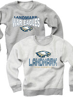 YOUTH REVERSABLE GREY FLEECE CREW WITH SCREEN PRINT ON TWO SIDES