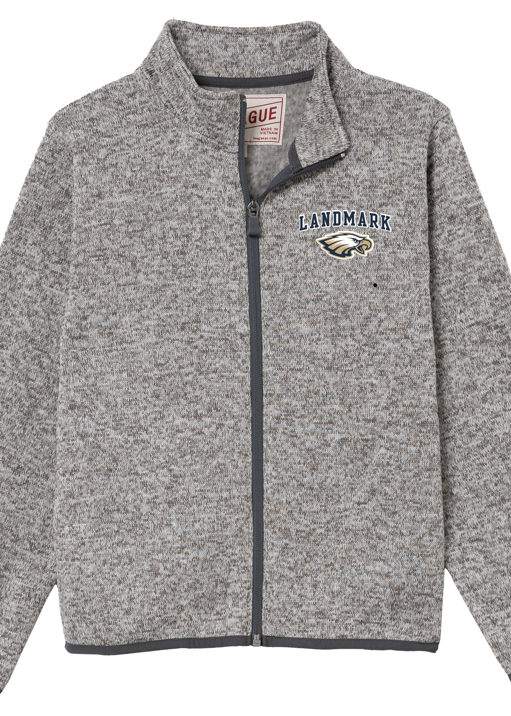 YOUTH SARANAC GREY SWEATER FULL ZIP JACKET