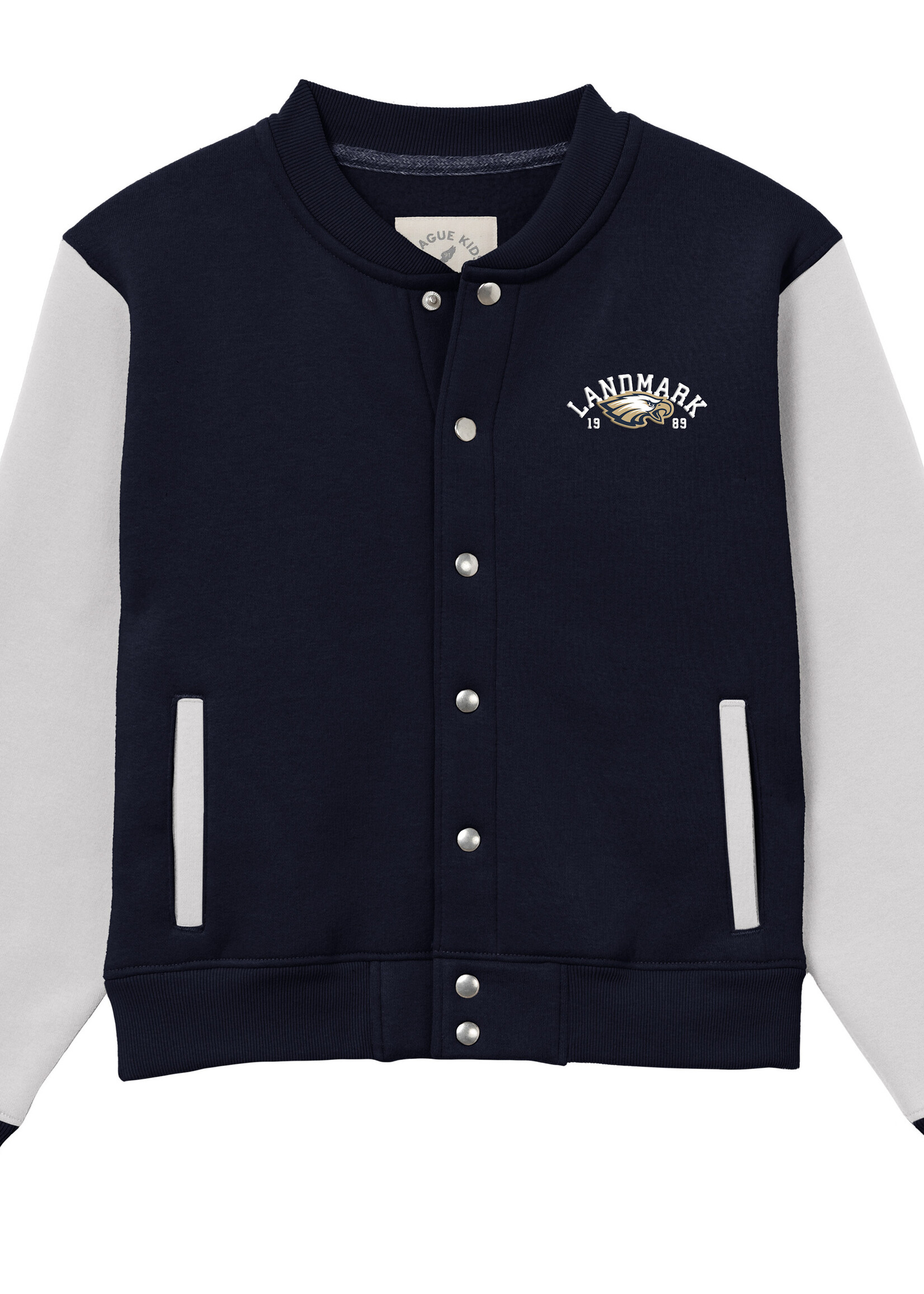YOUTH VARSITY JACKET #YF450 NAVY/WHITE