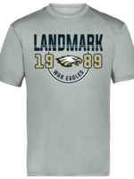 B-CORE SHORT SLEEVE PERFORMANCE GREY TEE WITH SCREEN PRINT ON FRONT CHEST