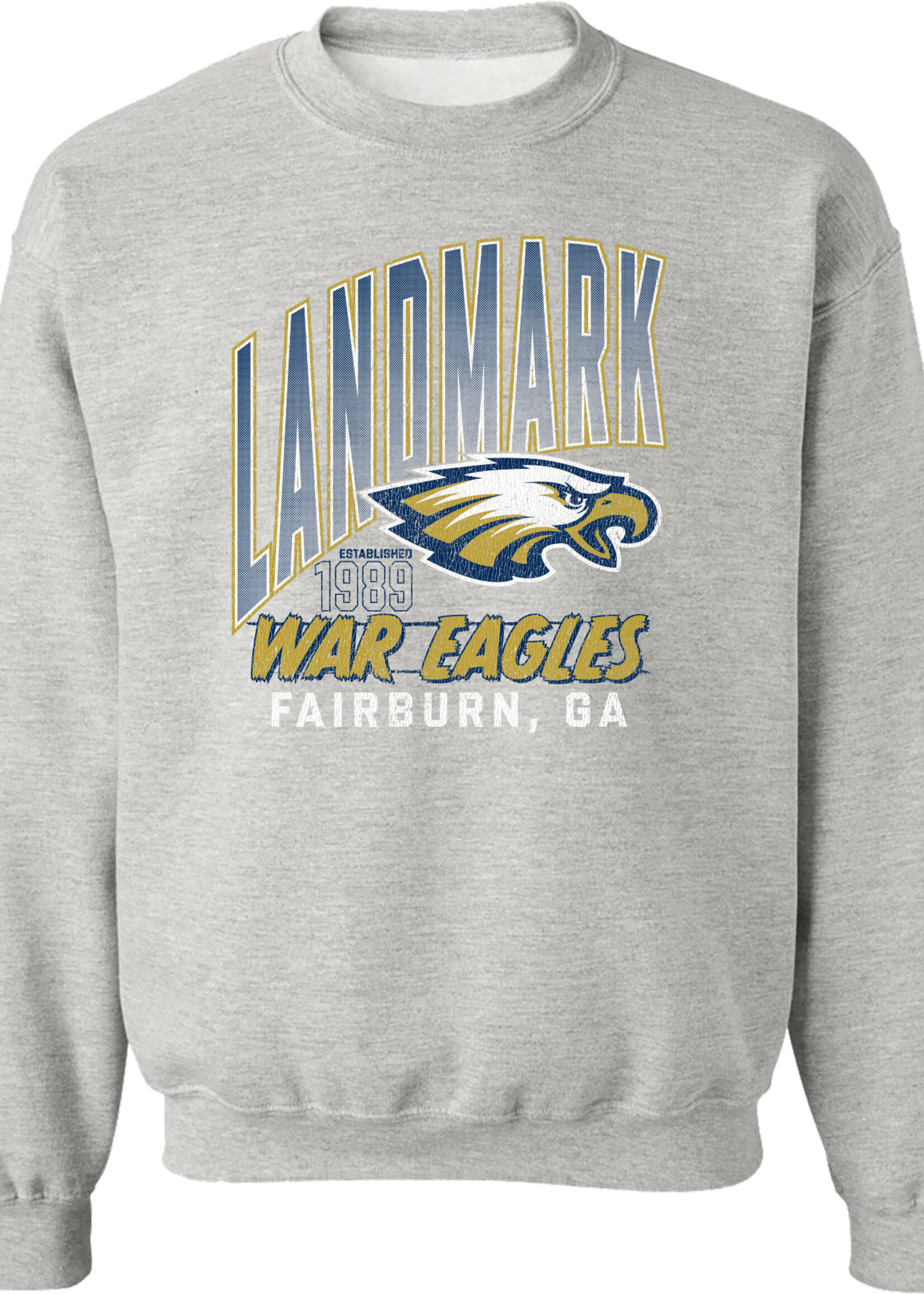 LARGE VINTAGE SCREEN PRINT GREY CREW