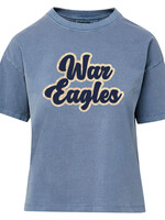 LADIES COASTAL OXFORD BLUE TEE WITH GLITTER SCREEN FRONT
