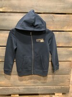 YOUTH FULL ZIP NAVY FLEECE HOODED JACKET