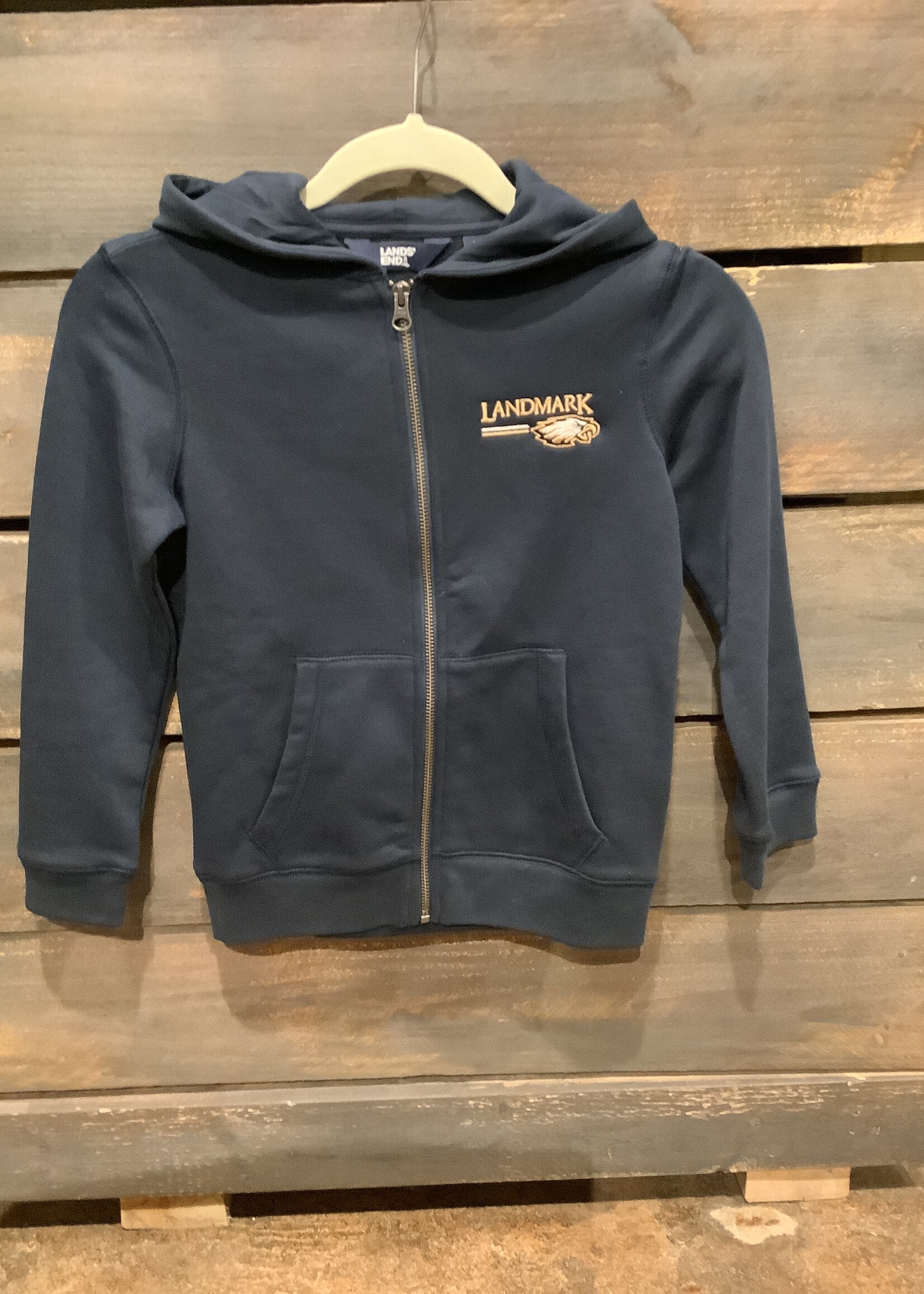 YOUTH FULL ZIP NAVY FLEECE HOODED JACKET