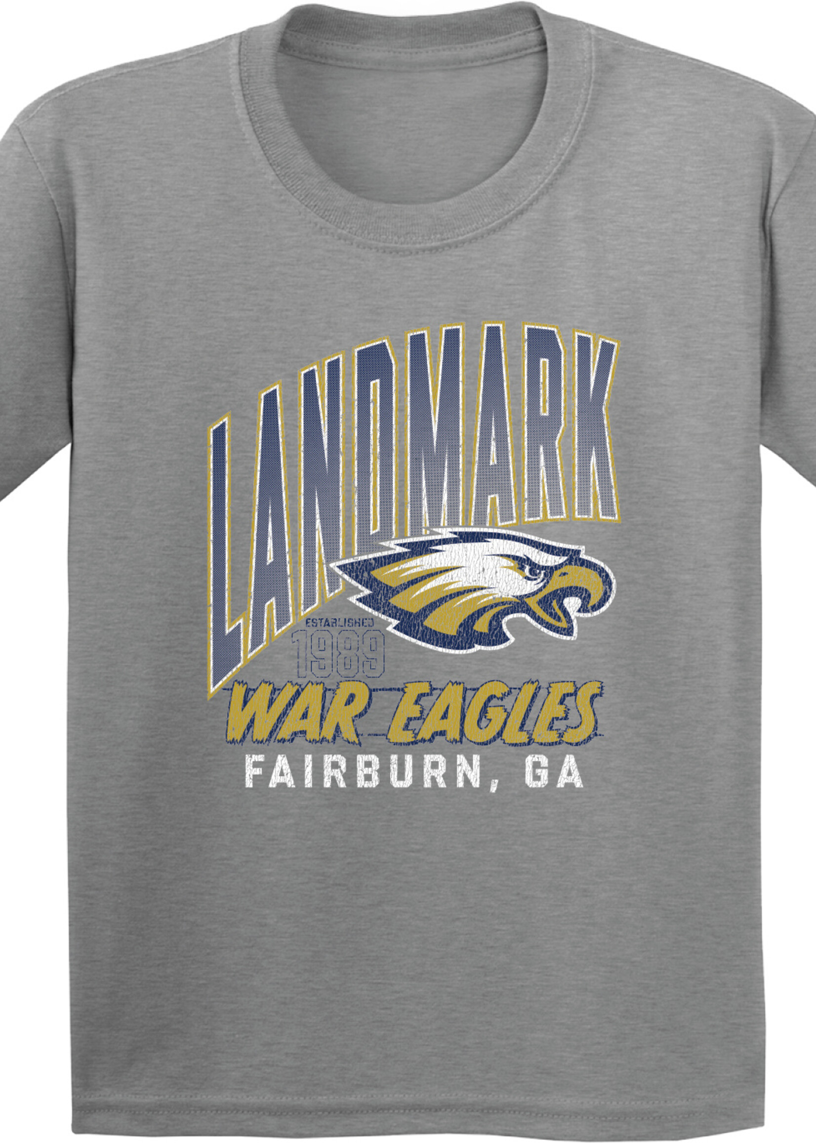 YOUTH LARGE VINTAGE SCREEN PRINT GREY TEE