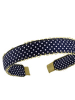 1/2" HEADBAND IN NAVY SWISS DOT AND VEGAS MOON STITCH - 7031