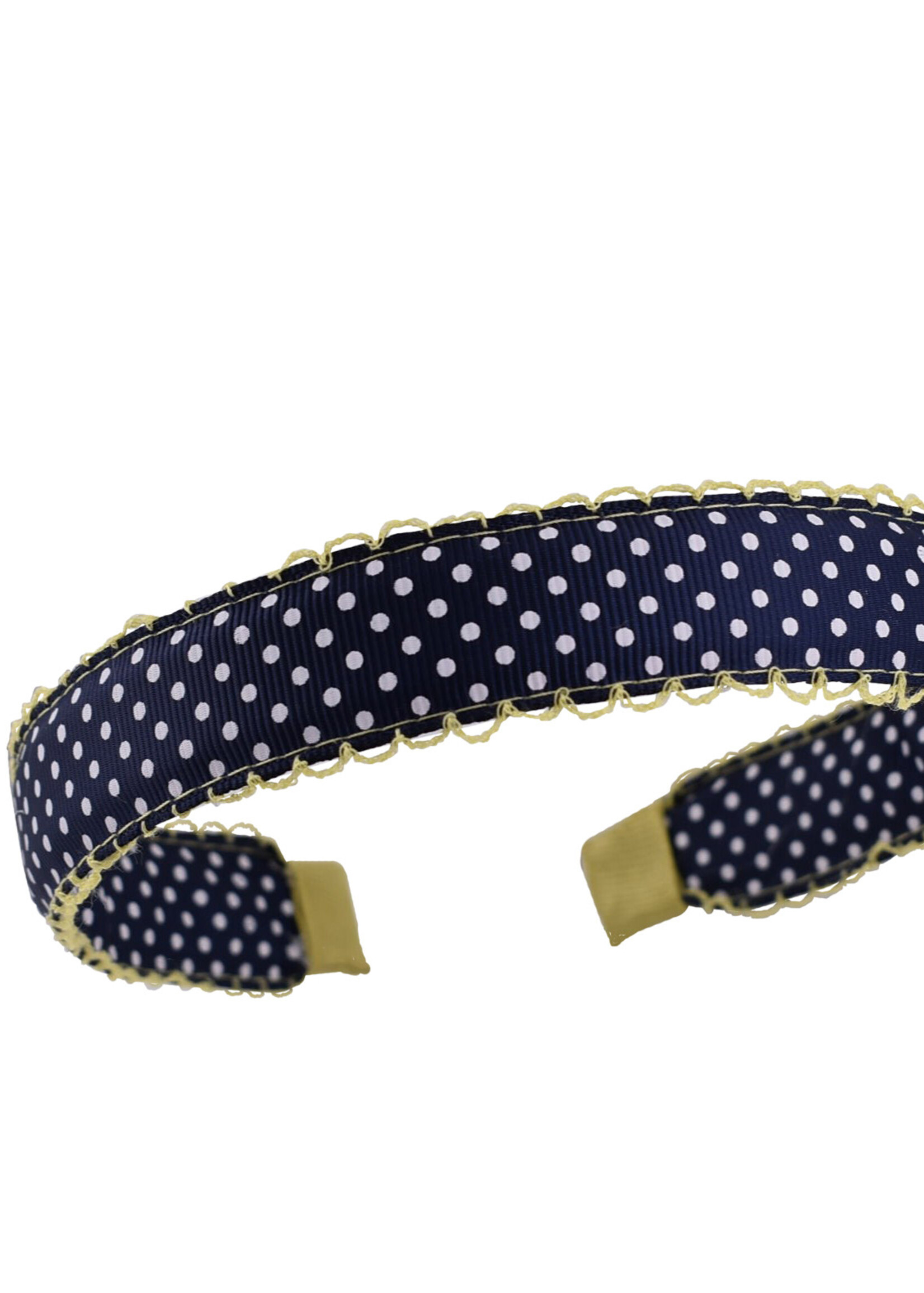 1/2" HEADBAND IN NAVY SWISS DOT AND VEGAS MOON STITCH - 7031
