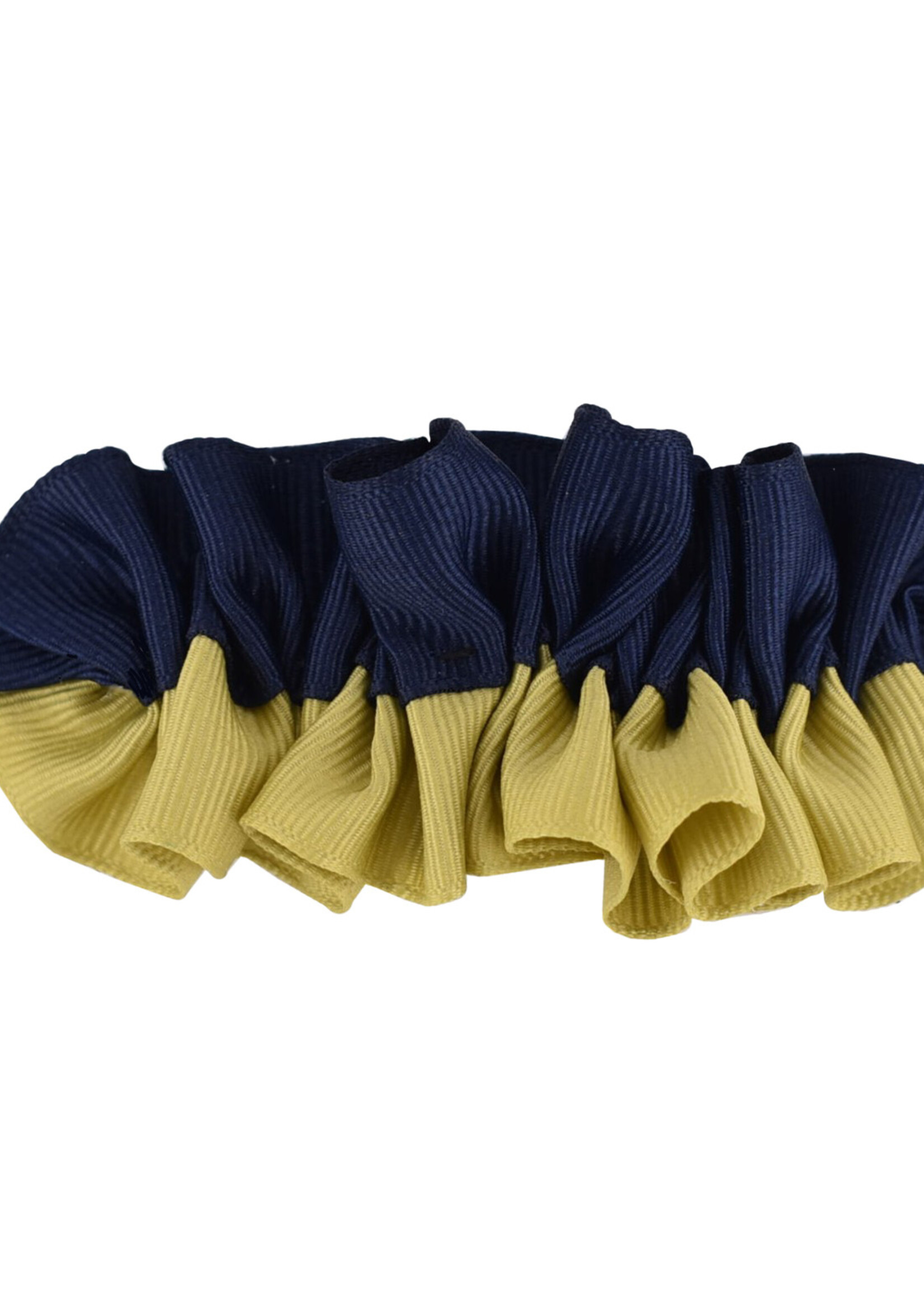 TWO TONE RUFFLED BARRETTE - 1005
