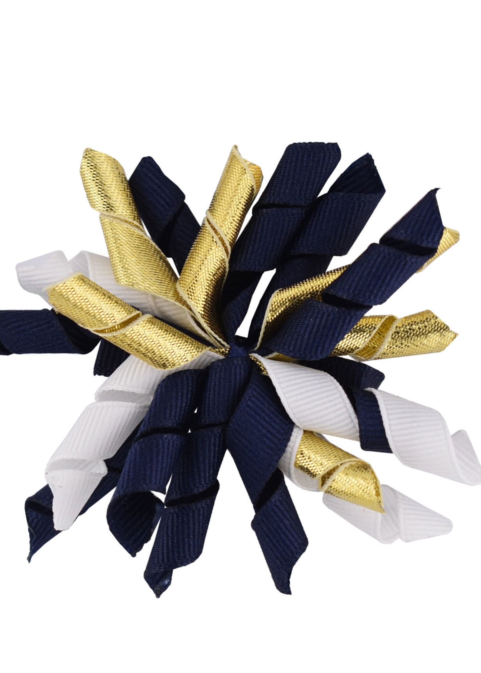 THREE COLOR WITH GOLD LAME CURLY Q PINCH CLIP - 1333