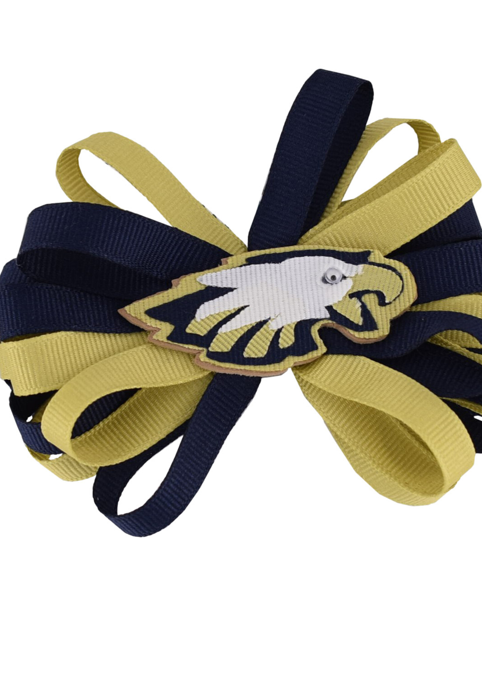 NAVY & GOLD BARRETTE WITH EAGLE LOGO IN CENTER - 5029FB-6
