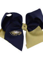 TWO TONE FLUFF W/KNOT AND EAGLE EMBROIDERY BARRETTE-125-E1