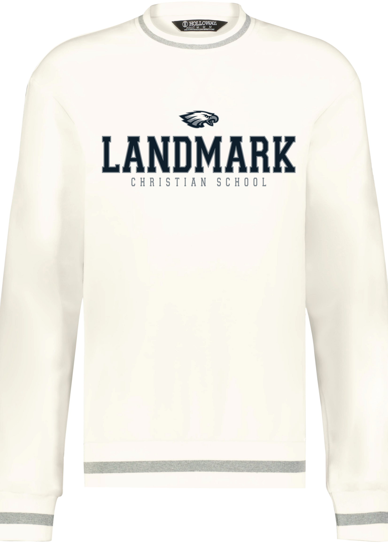 MENS HERITAGE PREP 9 OZ CREW SWEATSHIRT IN VANILLA W/ SCREEN PRINT