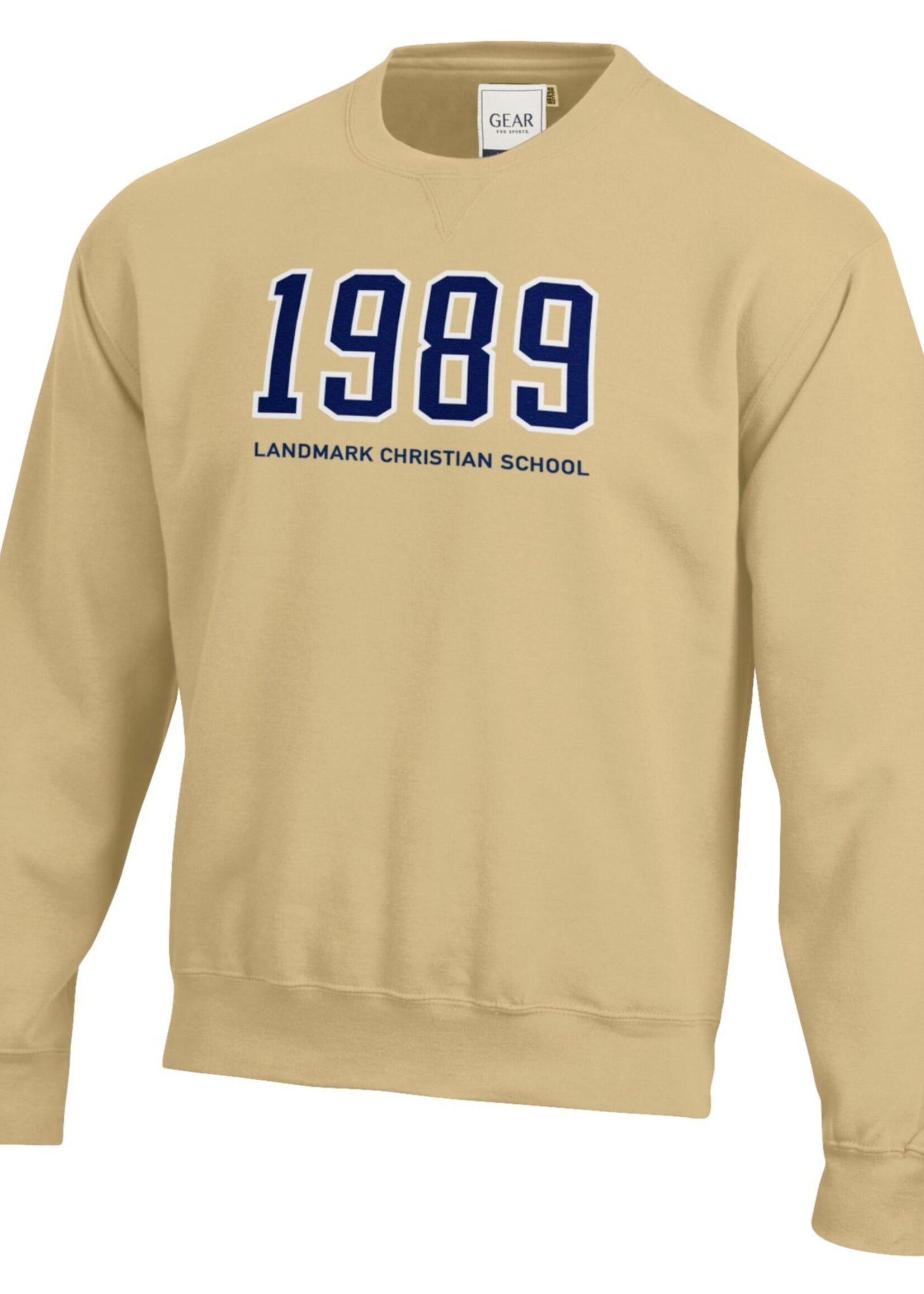 ADULT BIG COTTON VEGAS GOLD CREW WITH BOUCLE EMBROIDERY FRONT