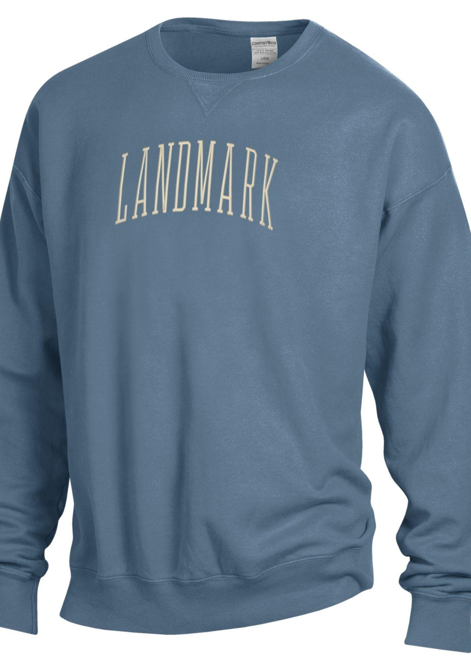 ADULT COMFORT WASH SALTWATER CREW WITH EMBROIDERY FRONT CHEST