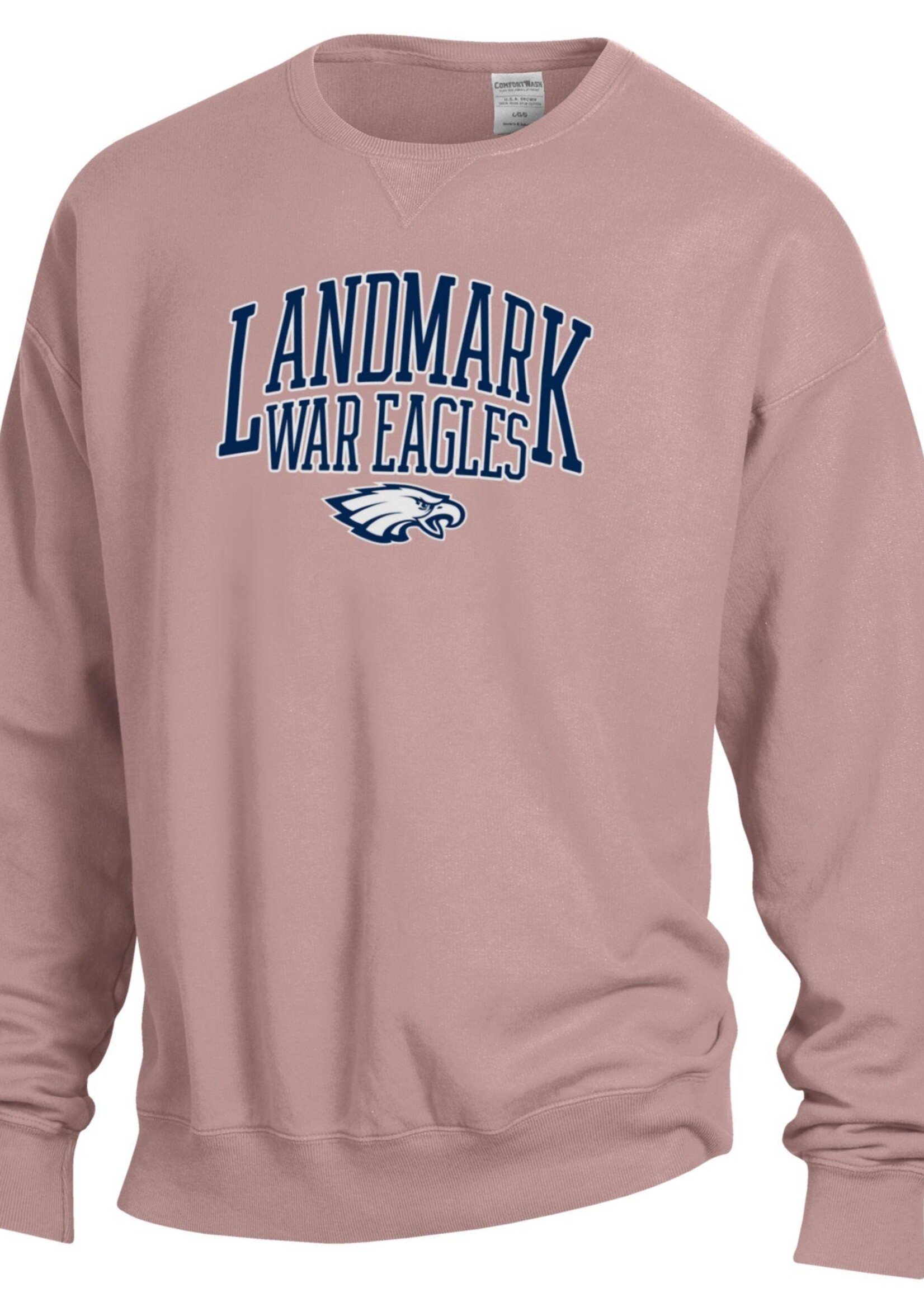 COMFORT WASH LADIES CREWNECK MAUVE SCREENPRINT FRONT