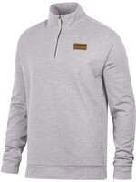 ADULT LIGHTWEIGHT 1/4 ZIP SALT & PEPPER HEATHER FRENCH TERRY WITH POCKETS
