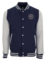 VANTAGE LETTERMAN JACKET W/GREY SLEEVES EMBROIDERY CIRCLE ON LEFT CHEST