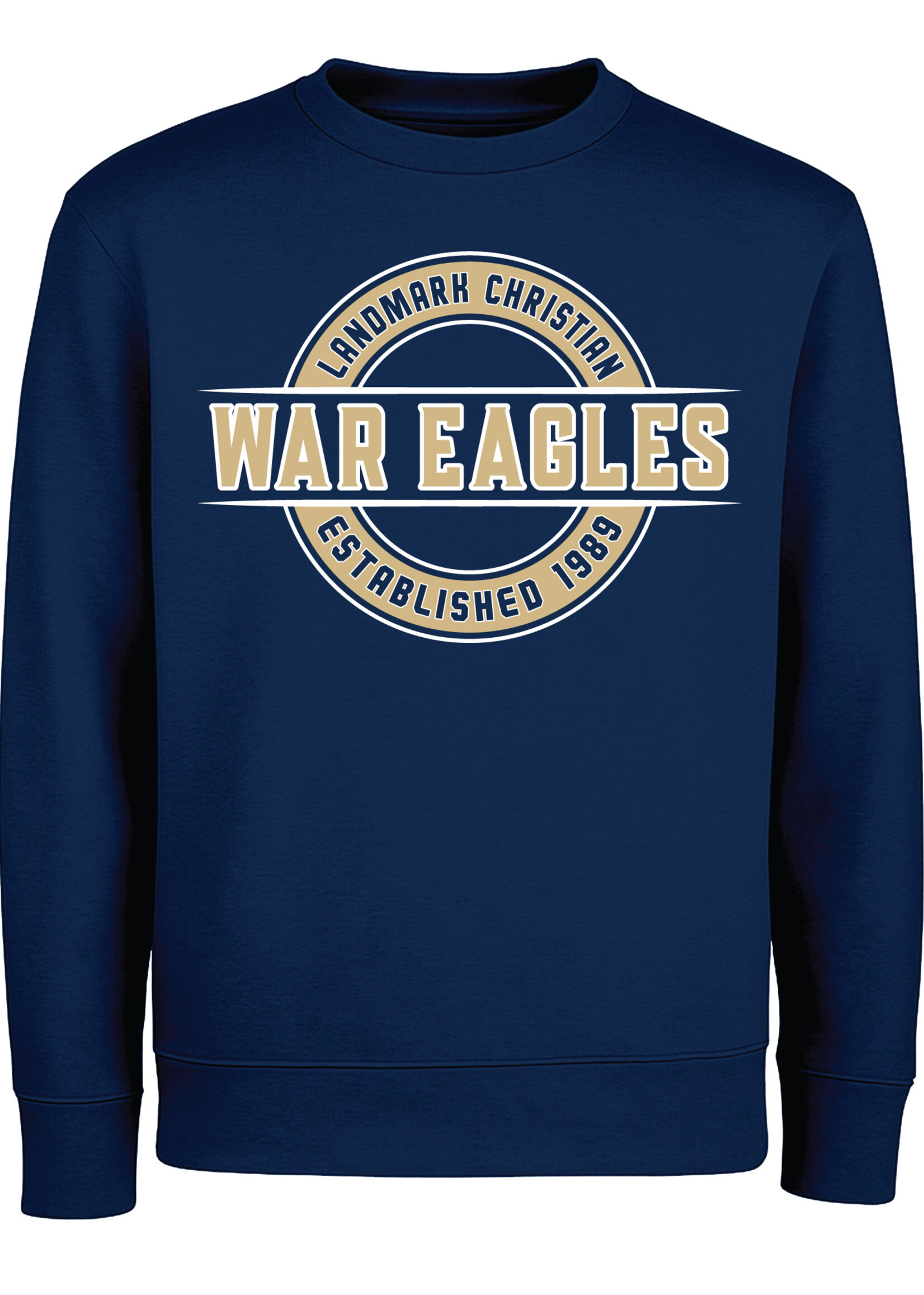 YOUTH GARB CREWNECK NAVY W/GOLD SCREENPRINT