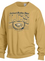 ADULT ARTISAN GOLD LIGHTWEIGHT CREW WITH DISTRESSED SCREEN PRINT