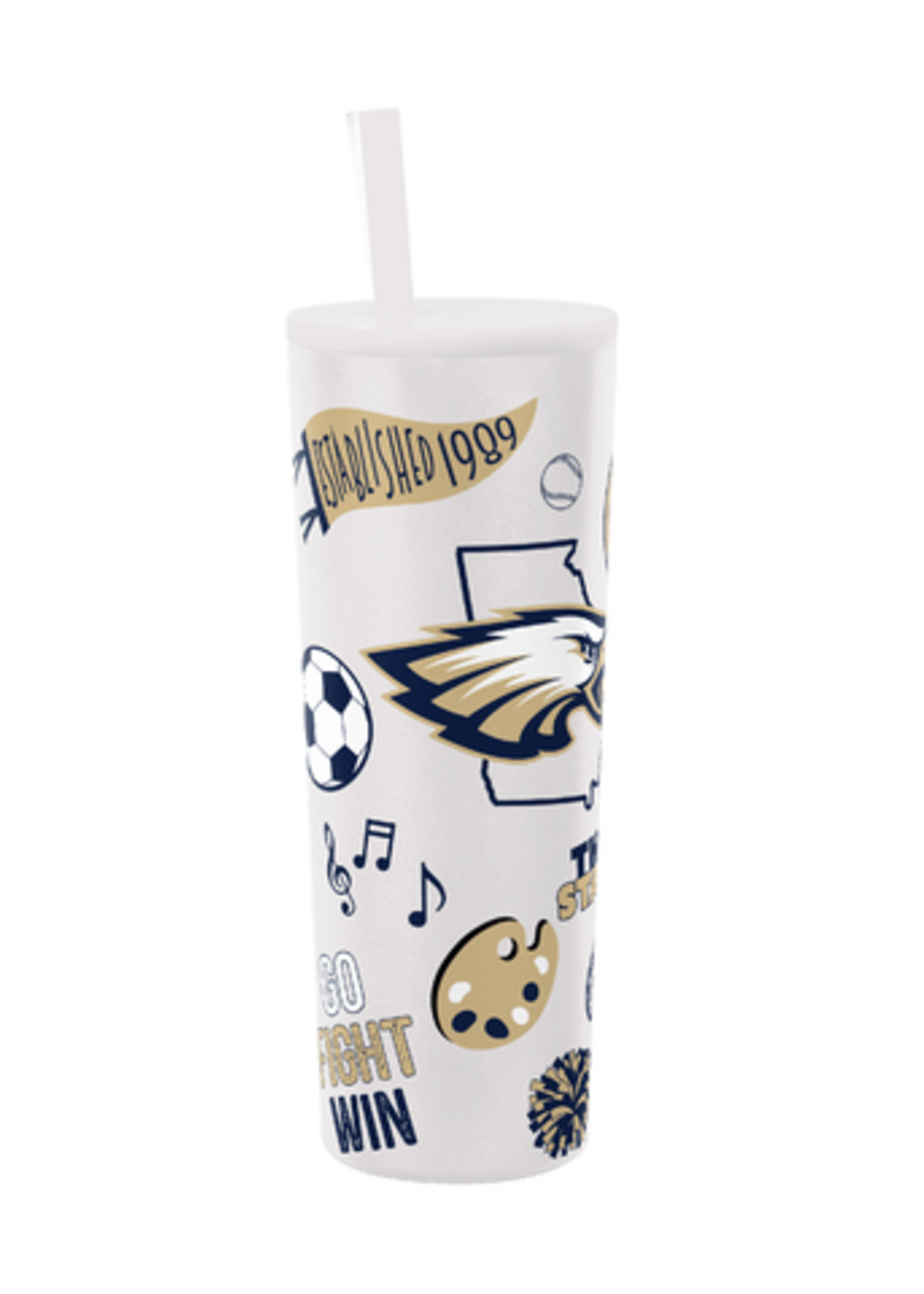 LOGO BRAND SPIRIT WRAPPED 30 OZ STRAW TUMBLER