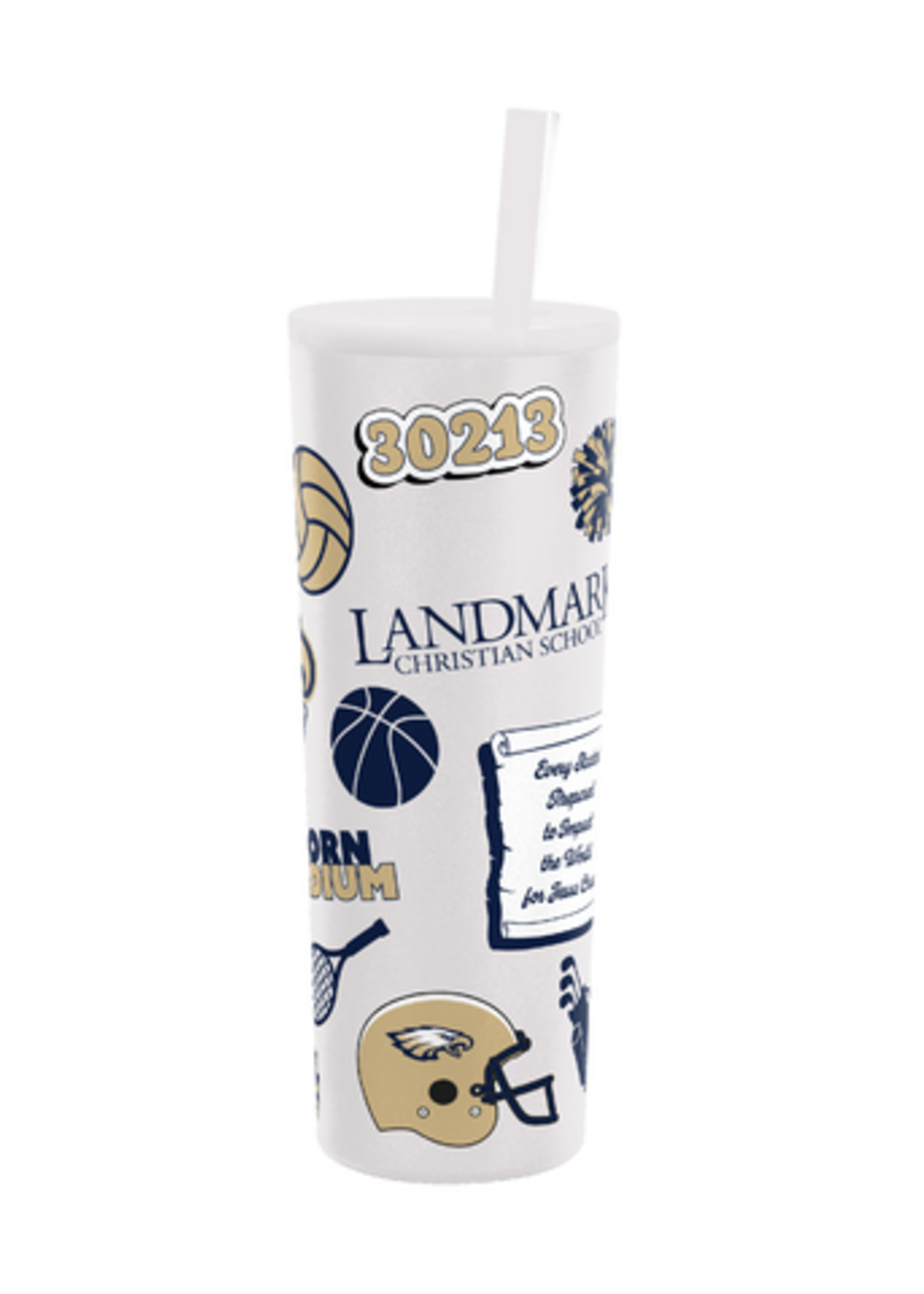 LOGO BRAND SPIRIT WRAPPED 30 OZ STRAW TUMBLER
