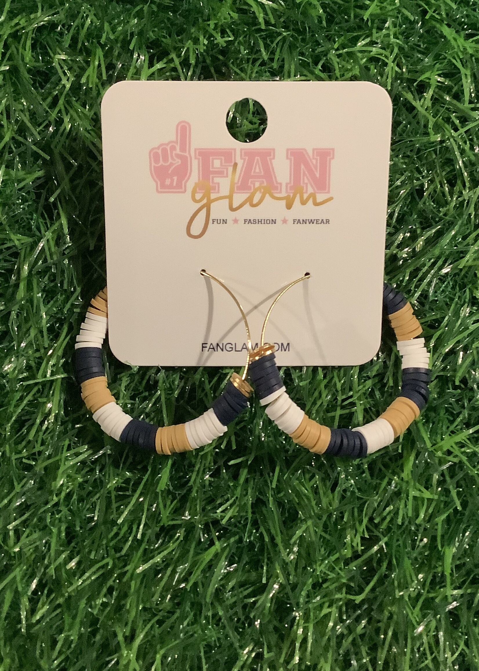 ROOKIE HOOPS WITH GOLD ACCENT NAVY/GOLD/WHITE CLAY DISCS