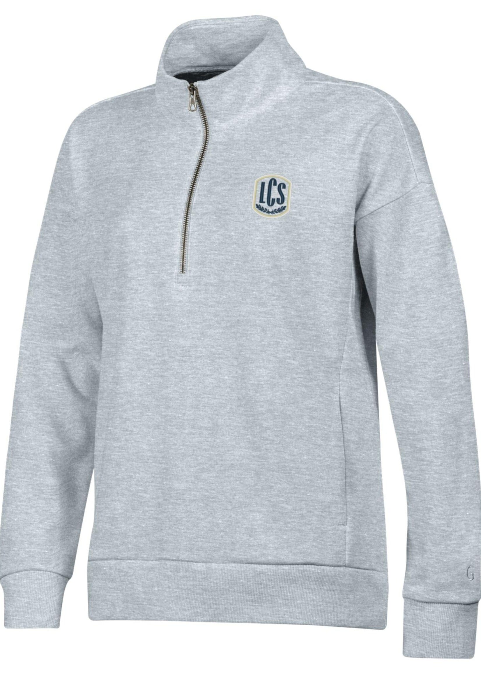 Ladies Big Cotton Everlee 1/4 Zip Oxford Heather