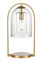 Bell Jar Brass Lamp-20"H