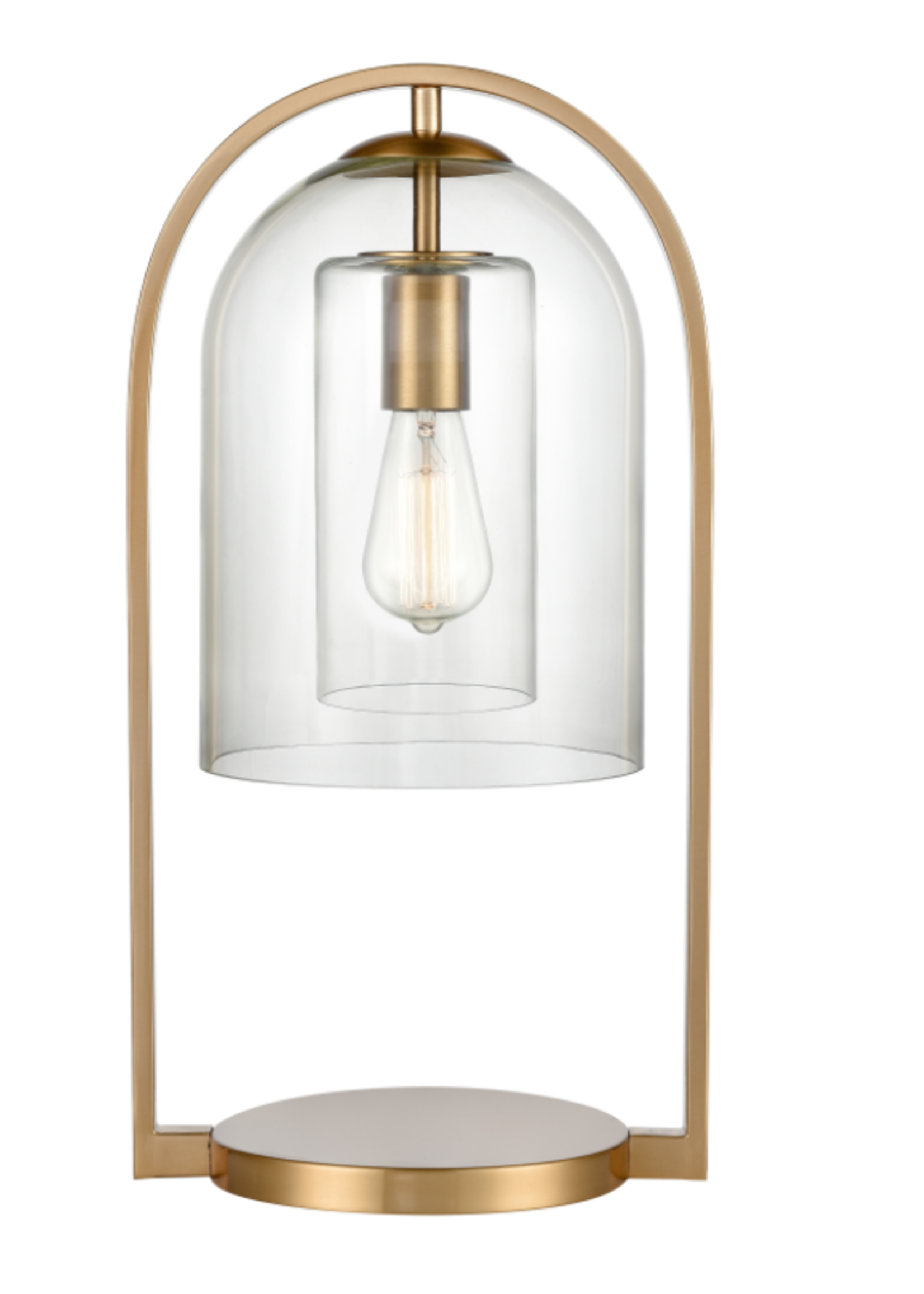 Bell Jar Brass Lamp-20"H