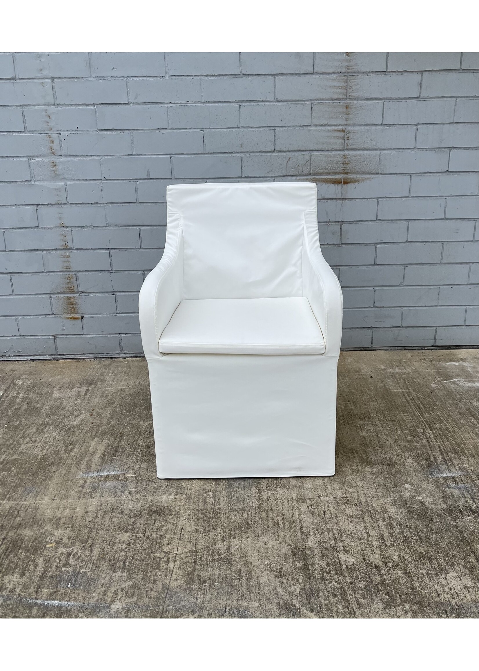 Biana Outdoor Slipcovered Chair-White