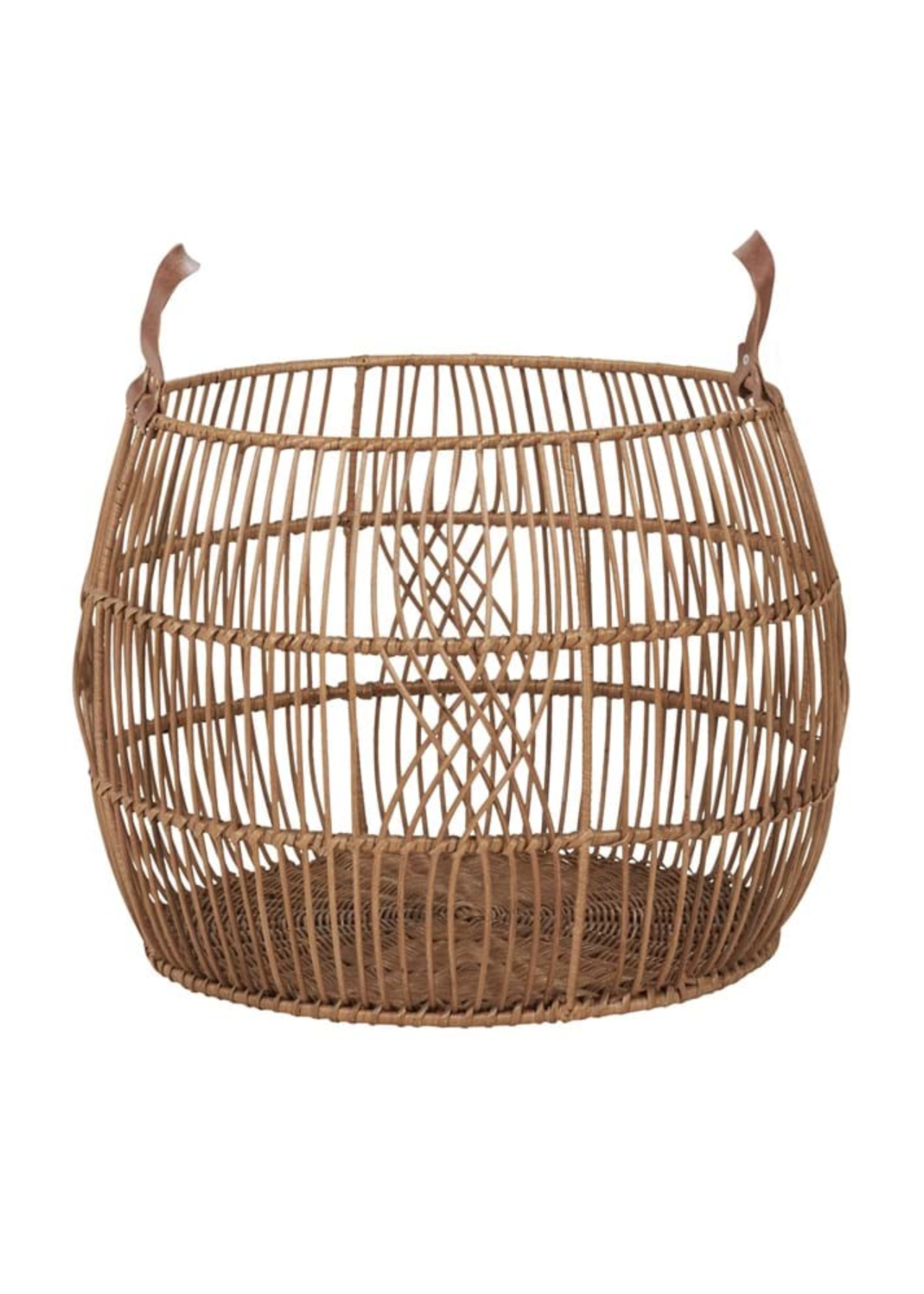 Rattan Iron-Light Natural Basket-Large
