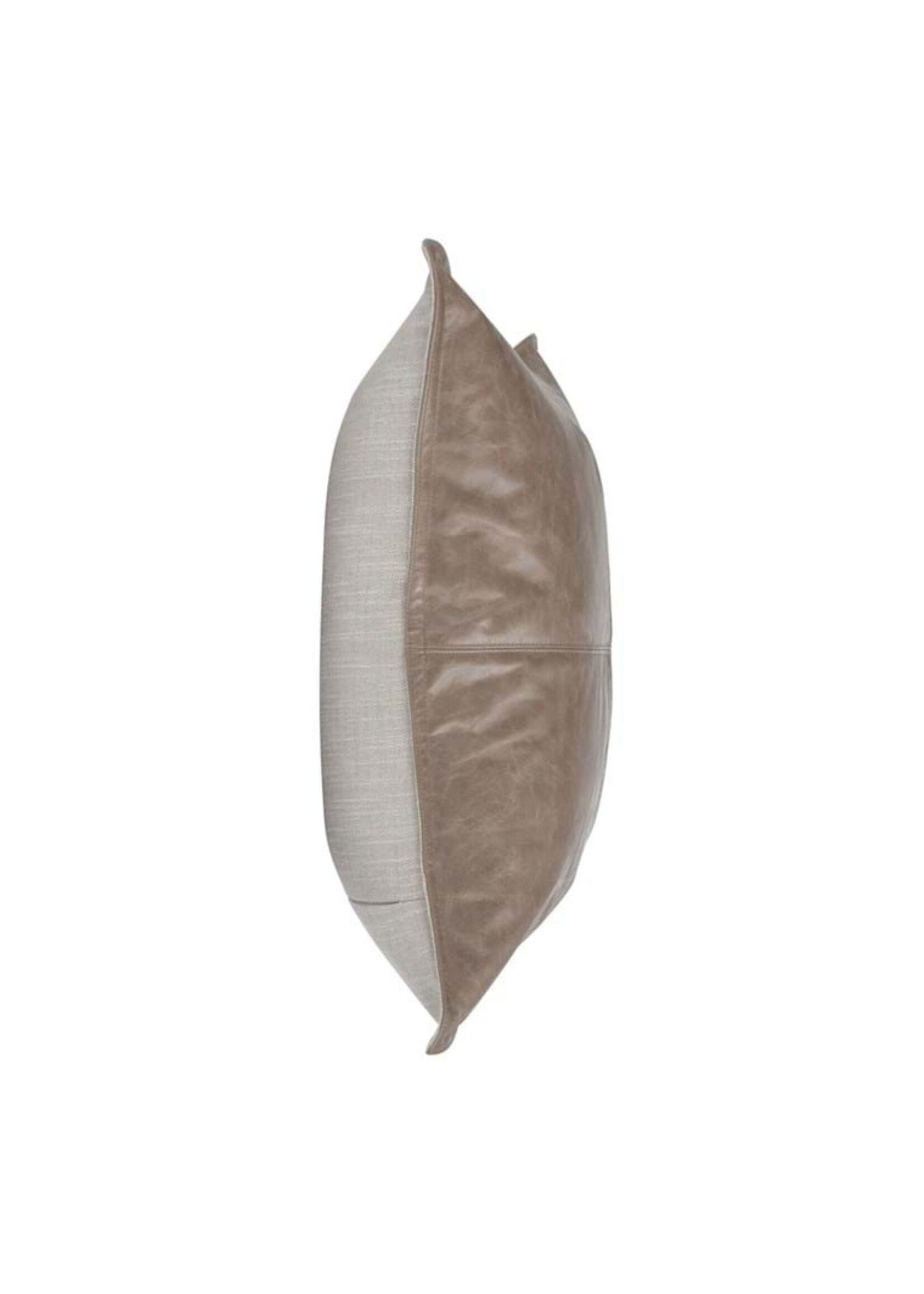 SLD Leather Sandstorm Pillow-Taupe