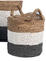 Seagrass Basket-Nat/Wh/Grey-Small 12x13