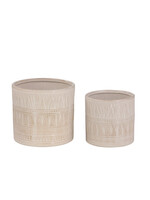 Ceramic Planters S/2-White