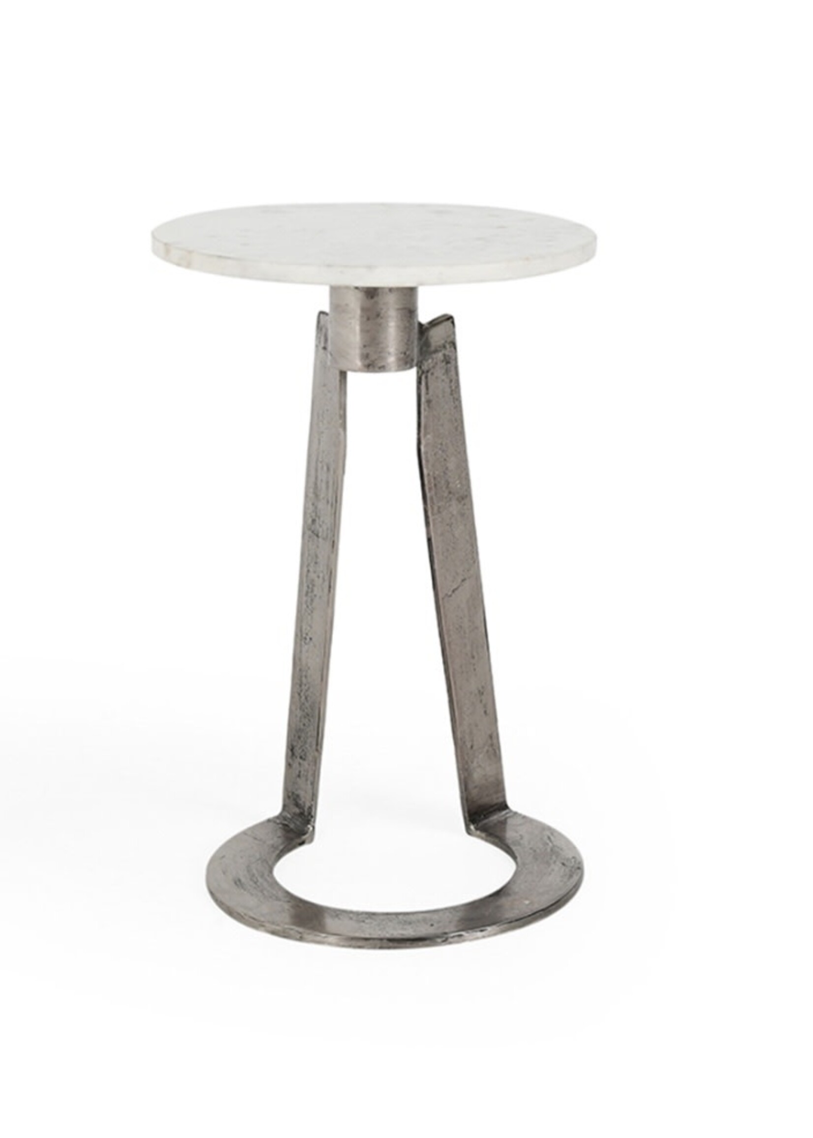 Leyton Accent Table White Marble 14