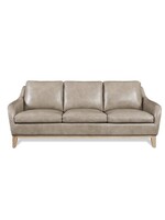 Leather Sofa Sandy Brown W-84" in x D-36 in x H-37 in