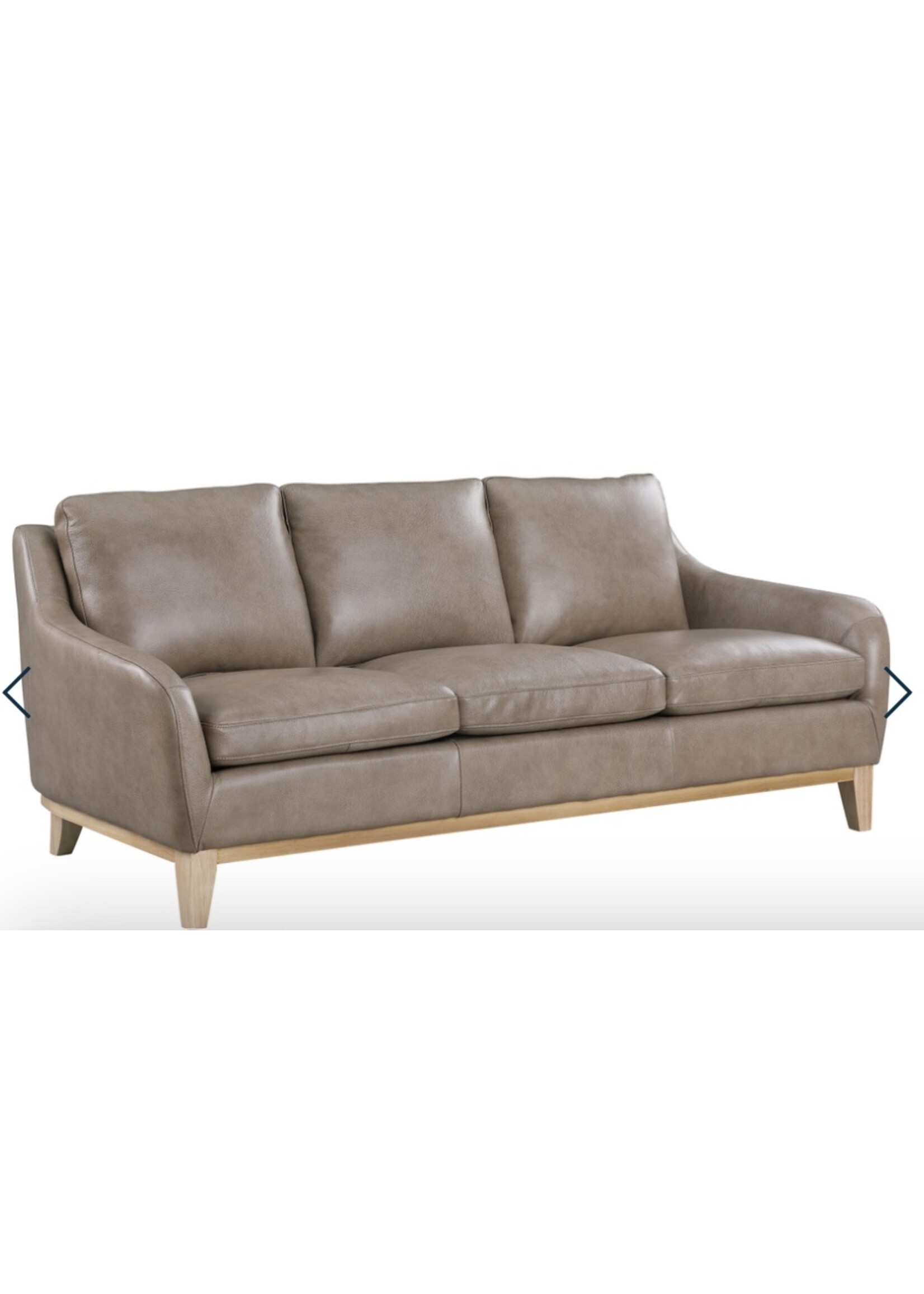 Leather Sofa Sandy Brown W-84" in x D-36 in x H-37 in