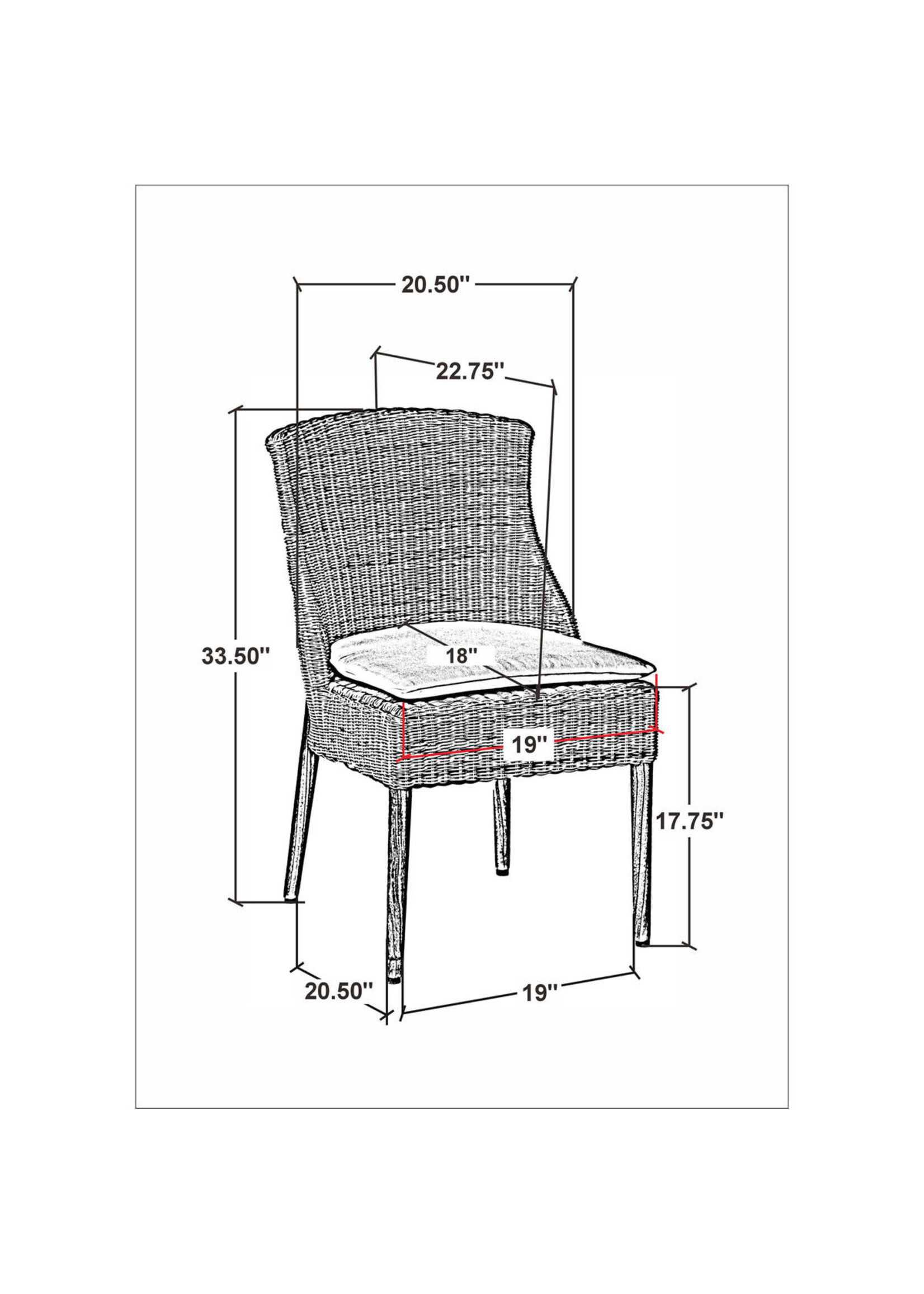 Sahara II Rattan Weave Dining Chair  20.50 x 23.25 x 33.50