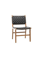 Dale Dining Chair NAT W BLK LEATHER -21"W