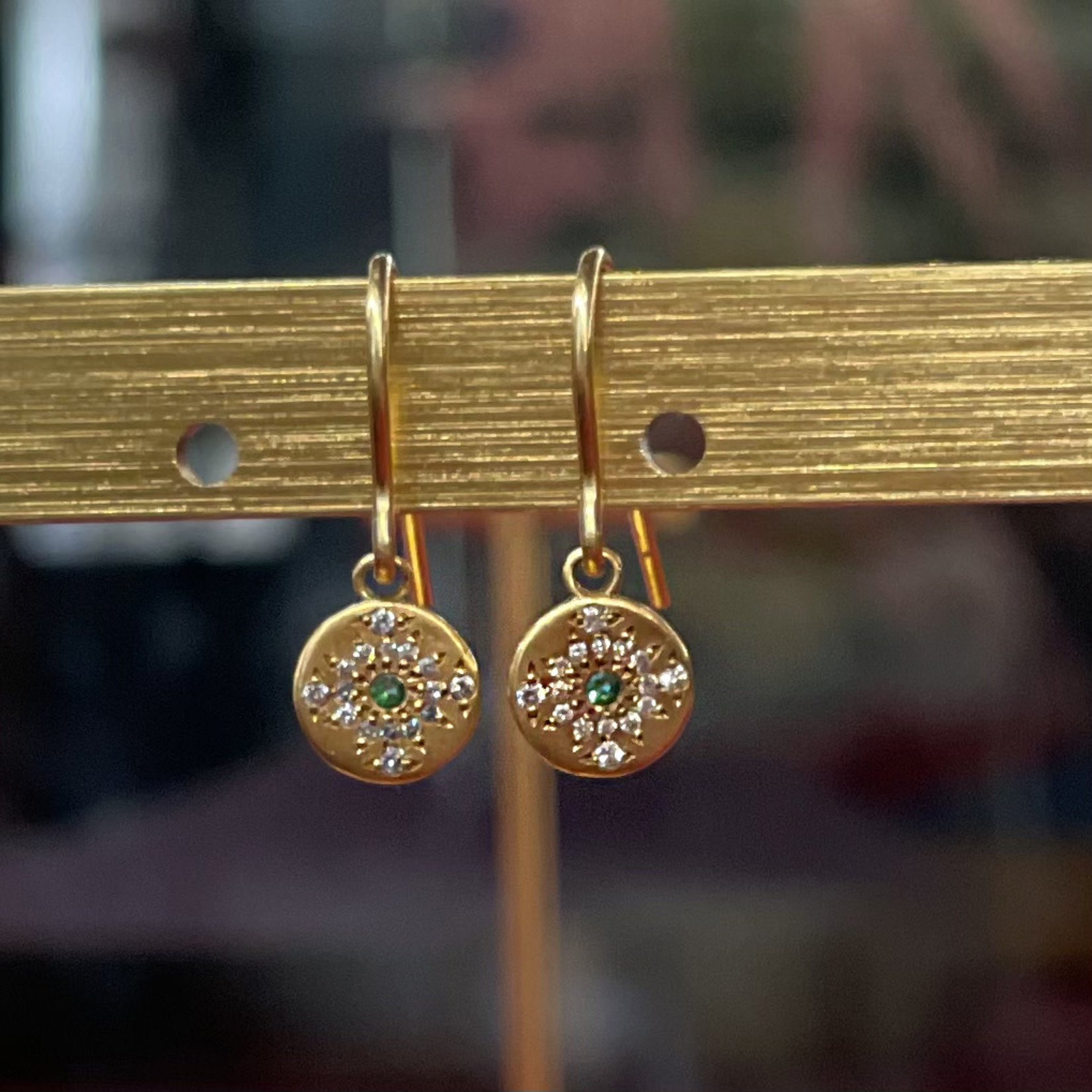 Adel Chefridi Adel Chefridi Emerald and Diamond Shimmer Earrings