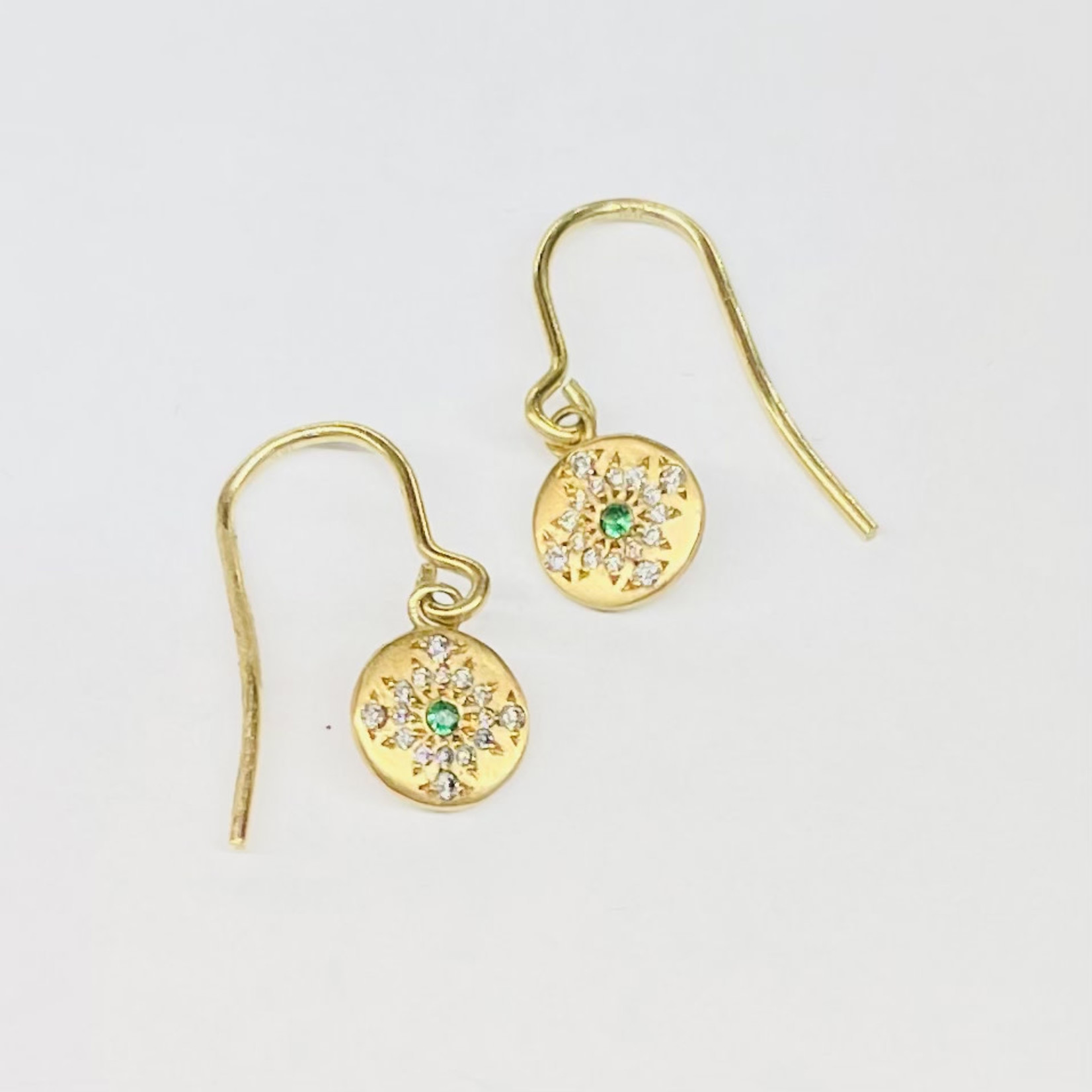 Adel Chefridi Emerald and Diamond Shimmer Earrings