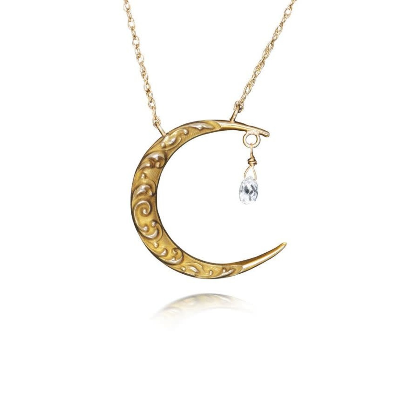 Just Jules Just Jules Moon & Star .10ct Diamond Necklace - 14K