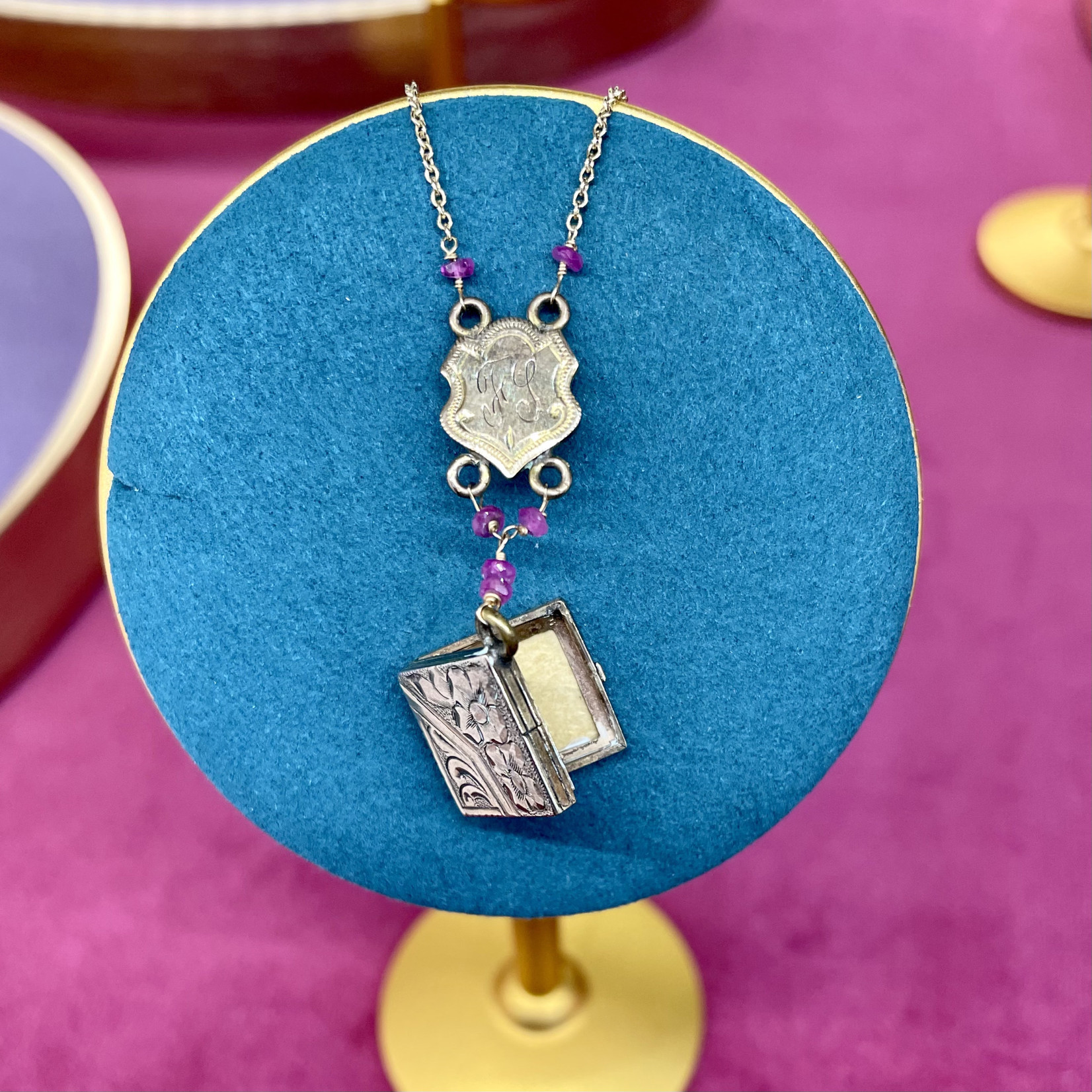 Just Jules Locket w/Rubies - 14K