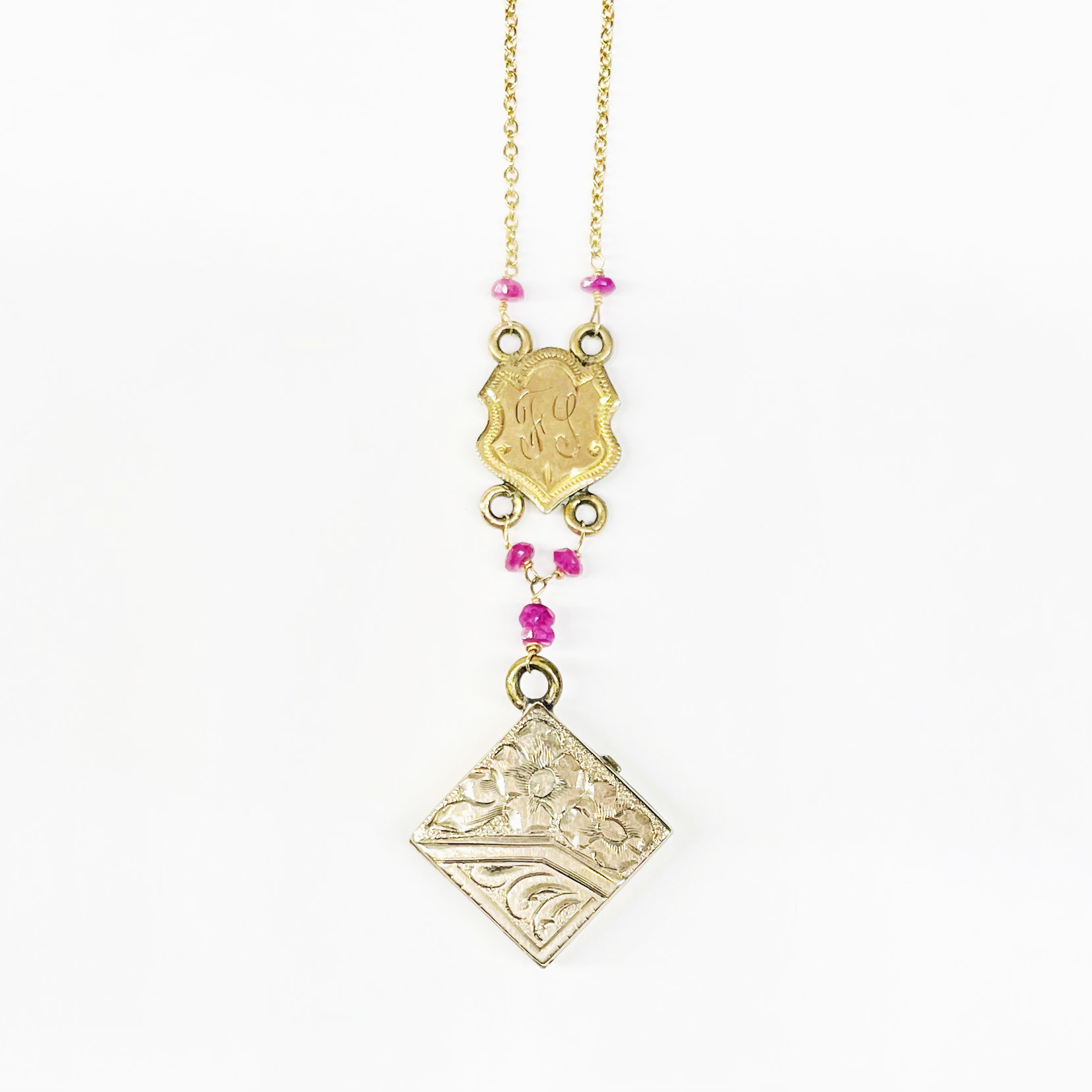 Just Jules Locket w/Rubies - 14K