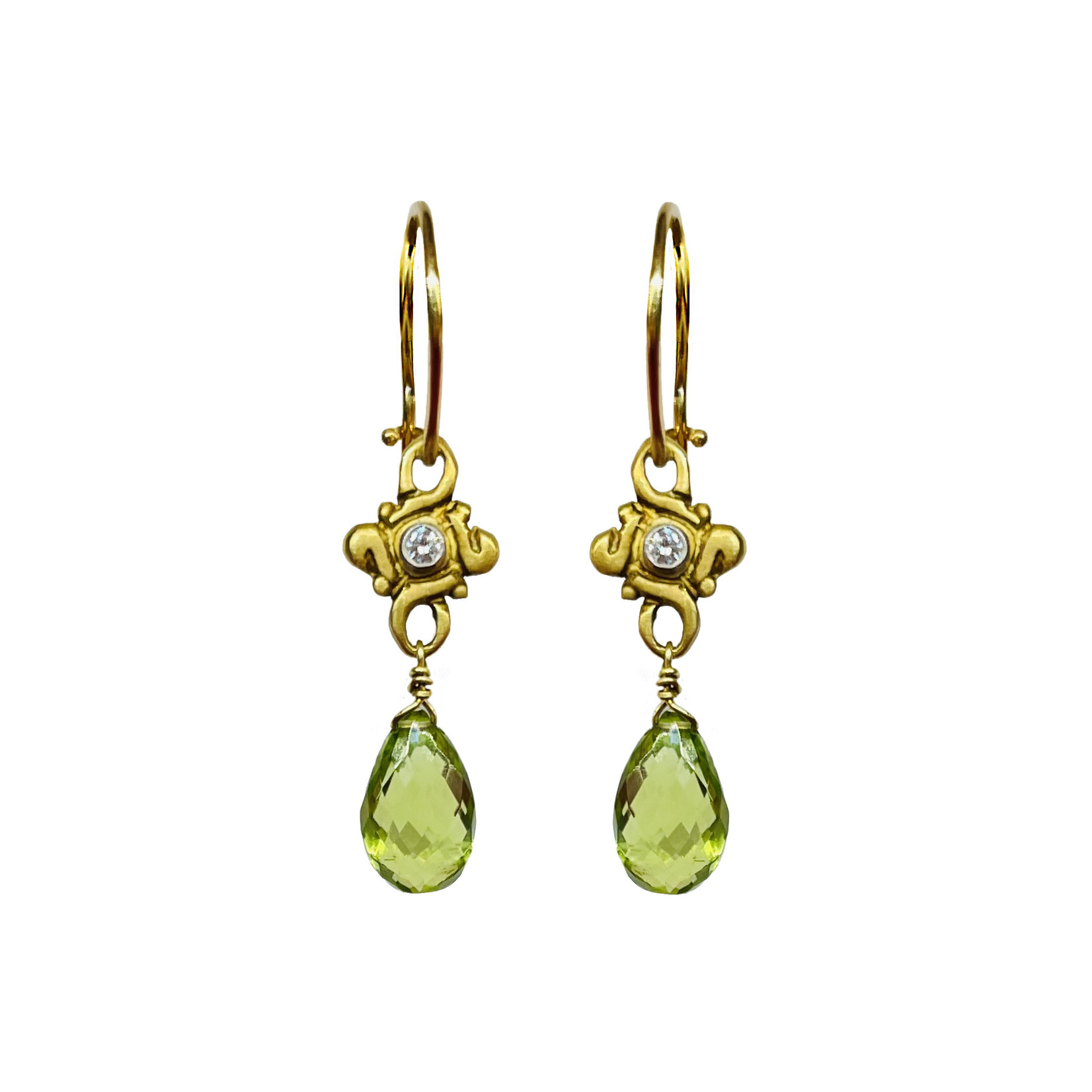 J. J. Marco Peridot Earrings - 18K