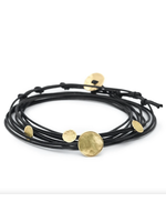 Anne Sportun Linen Cord Hammered Disc Bracelet - 18K