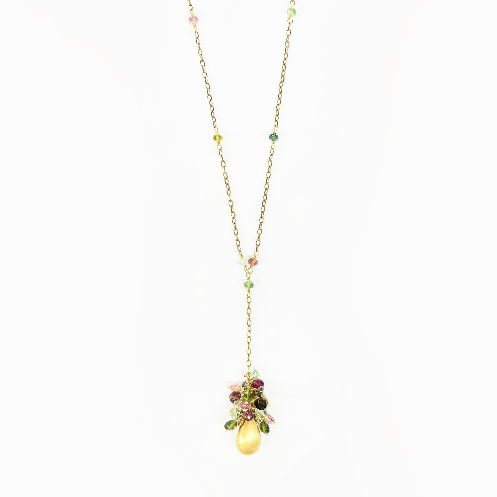 Multi-Color Tourmaline Necklace - 18K