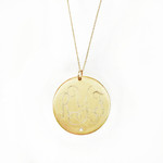 Golden Thread Large Antiqued Gold Vermeil Disc