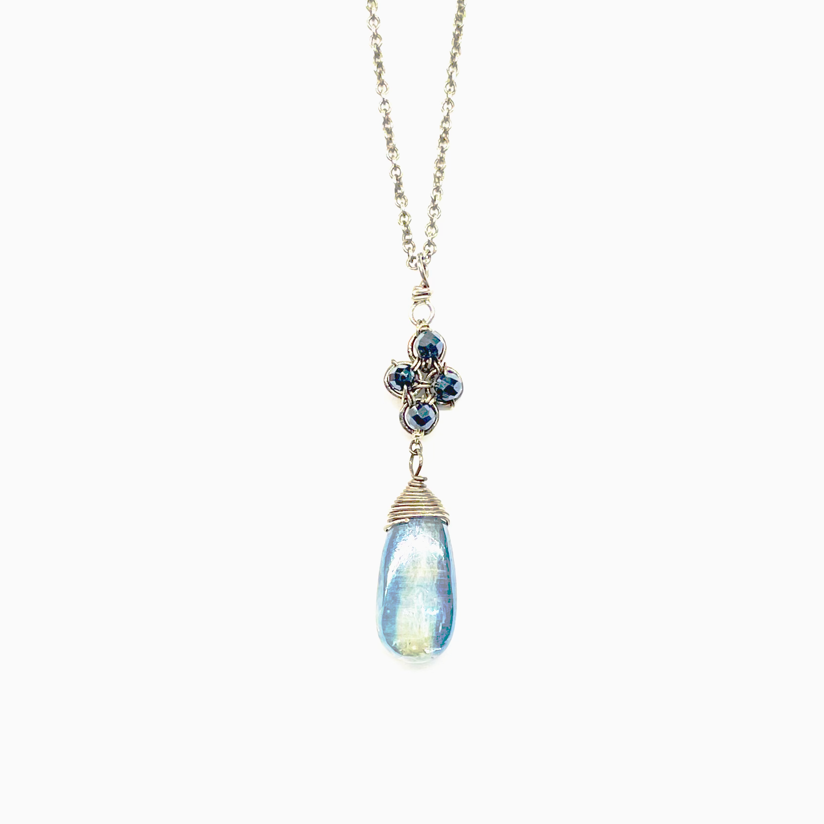Michelle Pressler Sterling Silver Sapphire and Kyanite Necklace